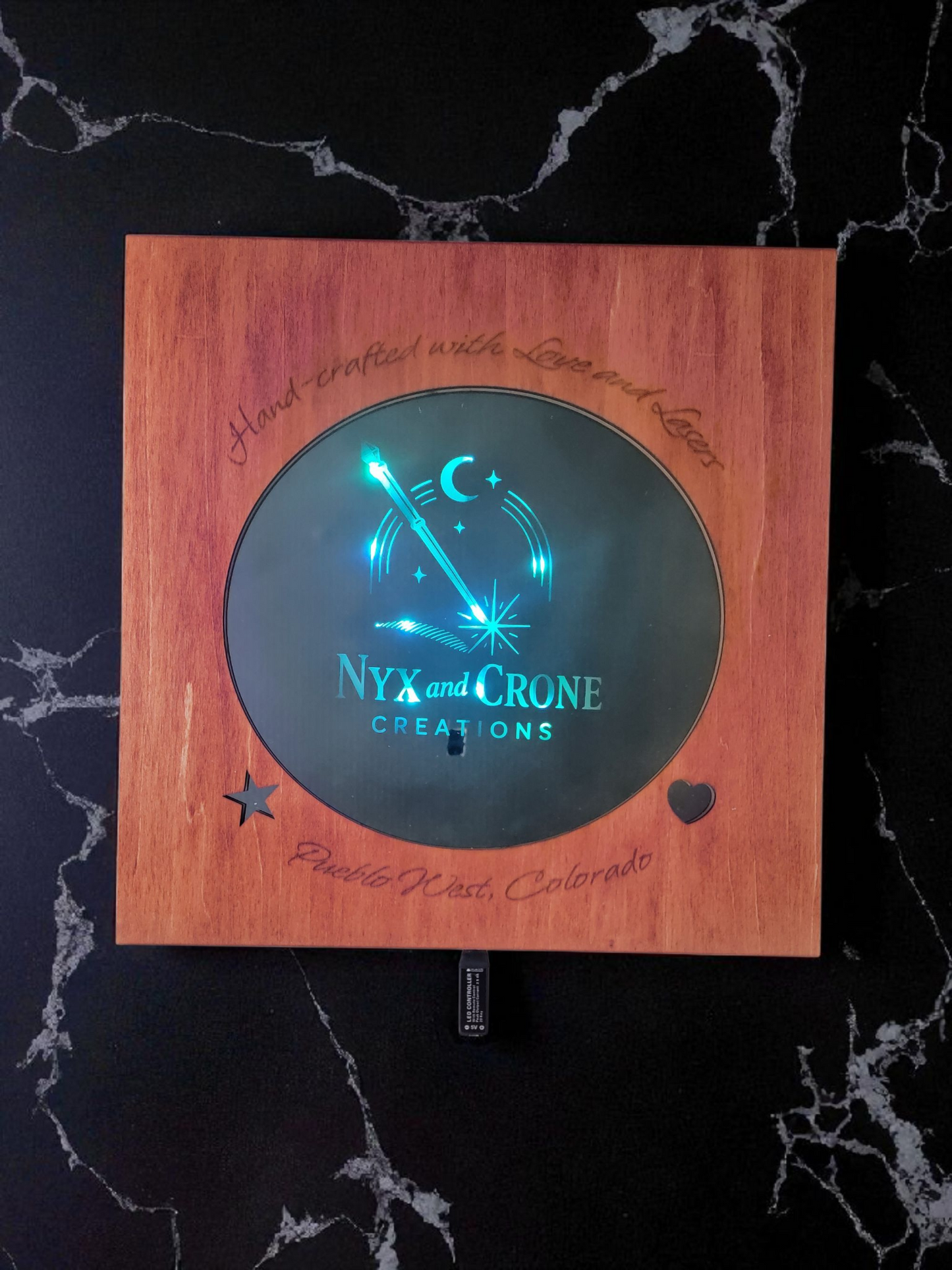 Custom Wood-Framed Engraved Mirrors and Signs